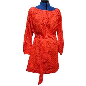 Michael Kors Dress Eyelet Belt Cutwork Red Tomato Nwt